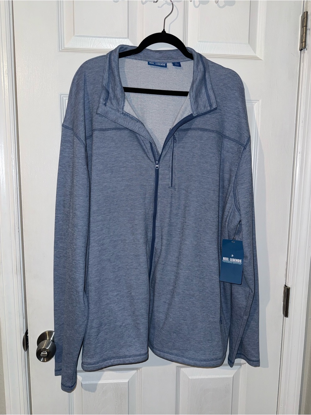 Reel Legends Men's Heathered Light Blue Zip-Front Shirt Jacket 3XL NWT